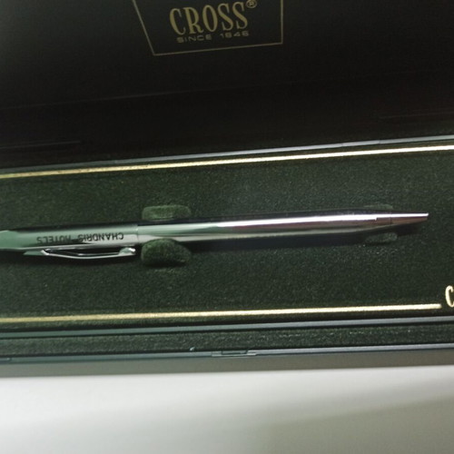 Cross pen used with Chandris hotels logo