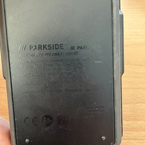 Power Bank Parkside 20000mAh PPB 20000 A1 μεταχειρισμένο με διπλό φακό LED