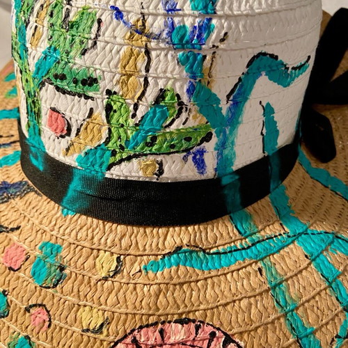 Hat painted with underwater colors new
