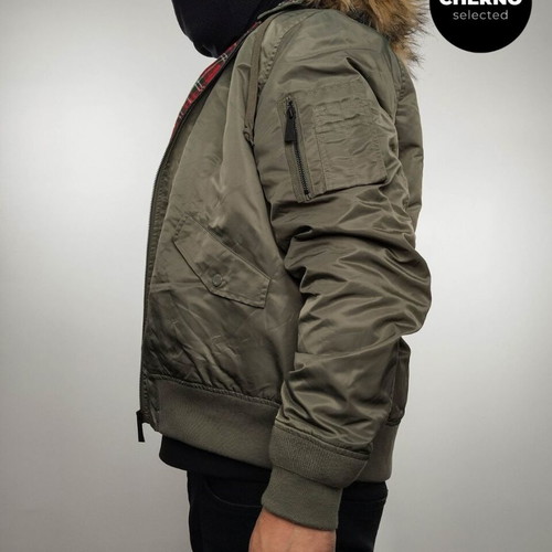 Harrington N2B Hooded Bomber Jacket like new, size L•XL, green