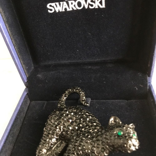 Panther brooch Swarovski used with black stones