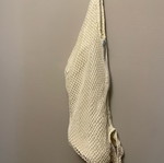 Fishnet bag Colores shoulder like new, white-sugar color