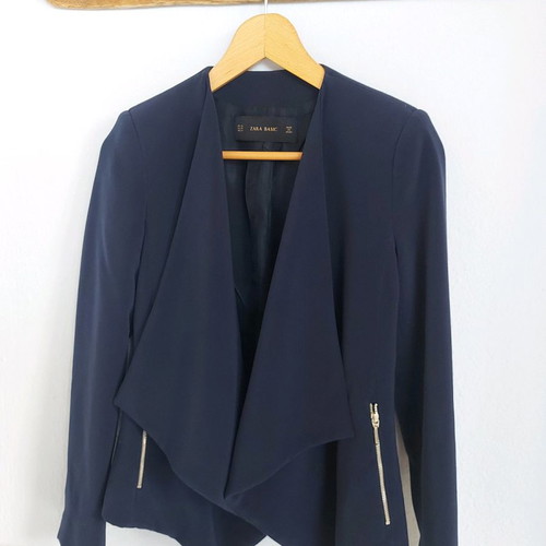 Zara women's jacket dark blue used, size XS