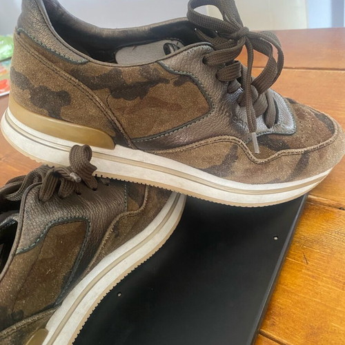 Hogan sneakers used army style with suede and leather details