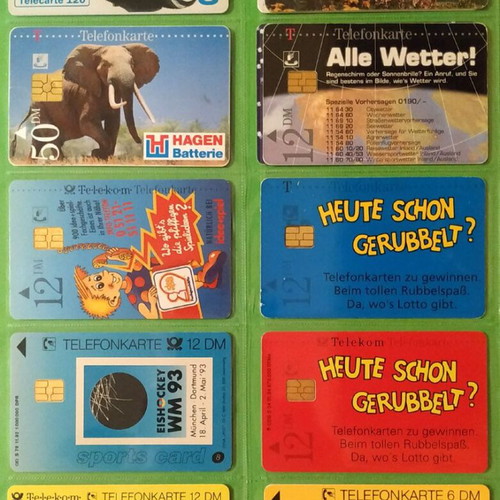 German phone cards used, pack of 49 pieces