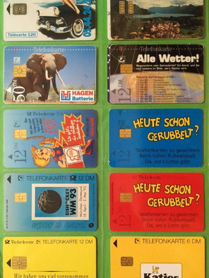 German phone cards used, pack of 49 pieces