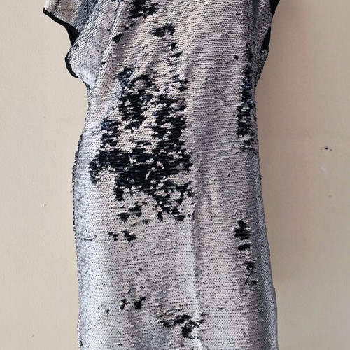 Midi dress Kate London new with double sequin, medium/large, black and silver