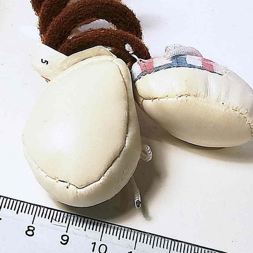 Plush dog keychain used