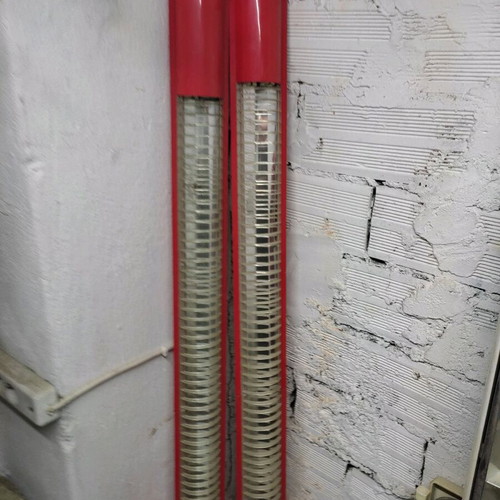 Double tubular lights used, pack of 2, red without bulbs