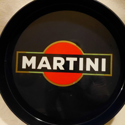 Martini vintage serving tray, round, plastic, 45 cm
