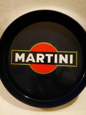 Martini vintage serving tray, round, plastic, 45 cm