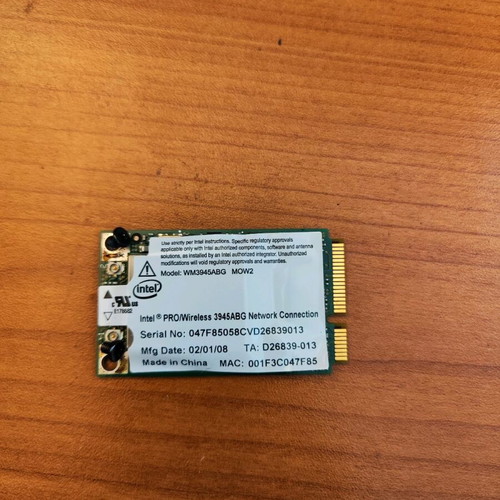 Intel WM3945ABG WiFi wireless network card used