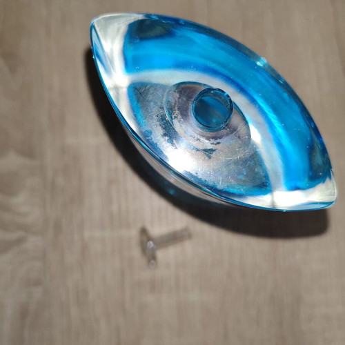 Krosno glass oil candle holder blue and clear, like new