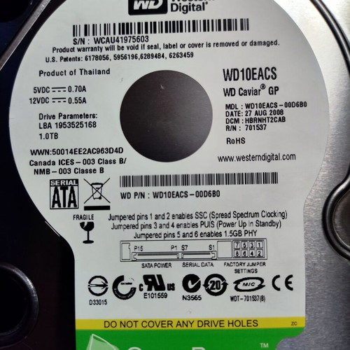Western Digital 1Tb like new, two hard drives