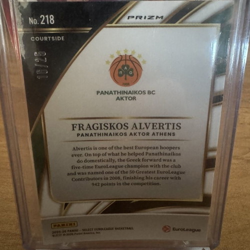 Panini Select Euroleague 2025-26 Fragiskos Alvertis Court Side card numbered 25, like new