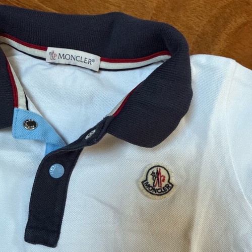Moncler short-sleeve polo shirt for 3 years old used, white