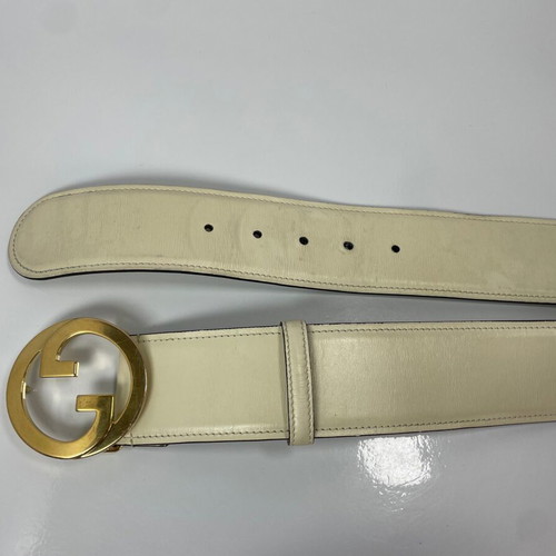 Gucci Blondie leather belt 75cm used, cream
