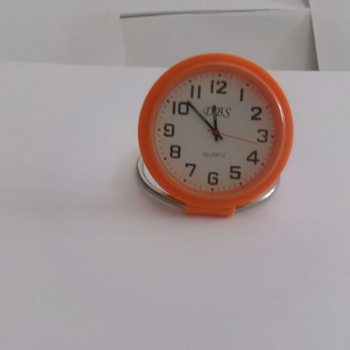 Pocket watch new, analog, 50mm, orange, convertible to desk clock