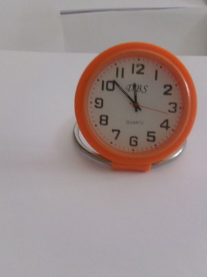 Pocket watch new, analog, 50mm, orange, convertible to desk clock