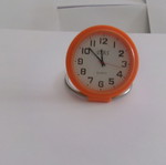 Pocket watch new, analog, 50mm, orange, convertible to desk clock