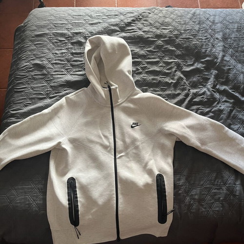 Nike Tech Fleece white hoodie jacket, size S