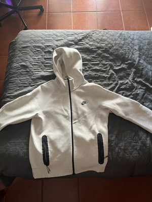 Nike Tech Fleece white hoodie jacket, size S
