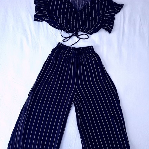 Women's summer set with blouse and wide pants, new
