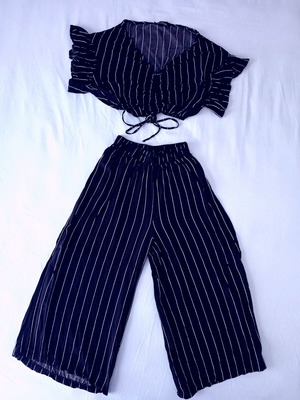 Women's summer set with blouse and wide pants, new