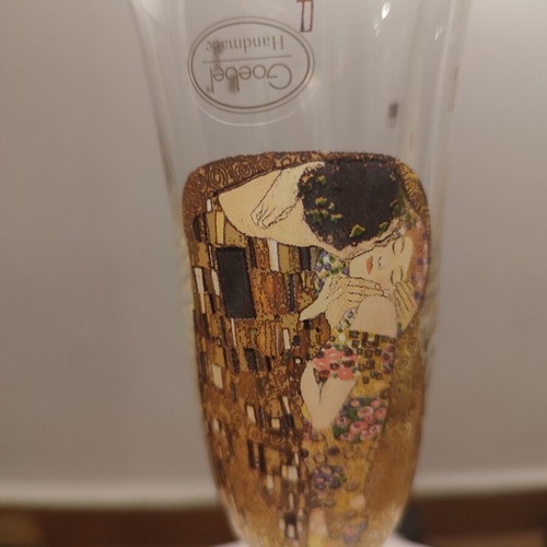 Goebel collectible champagne glasses Gustav Klimt – from museum – brand new