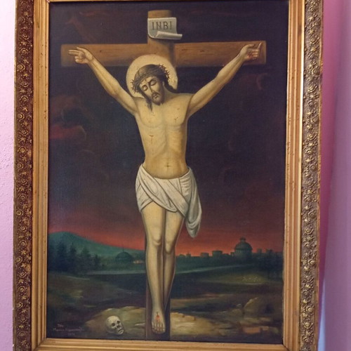 Handmade oil painting of Christ 1956 like new