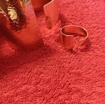 Women's gold-tone hammered jewelry set, adjustable cuff and ring