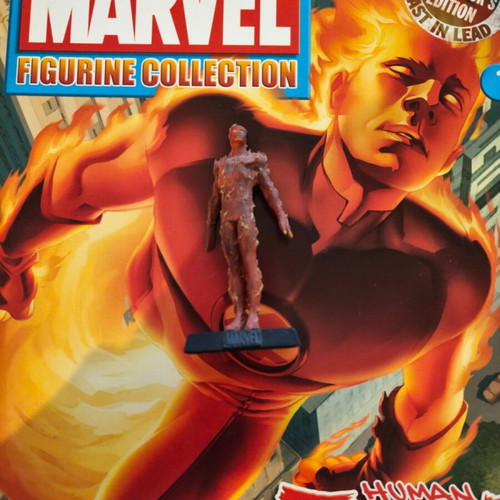 Human Torch Eaglemoss Marvel Classic lead miniature like new with magazine