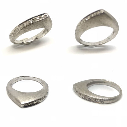 18k White Gold Ring with 7 Brilliant Diamonds 0.07ct SI-H