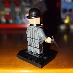 Μινιφιγούρα Pinkerton Detective σαν καινούργιο με βάση πιστόλι μουστάκι