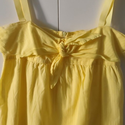 Lola summer dress yellow cotton batiste with stripe, size XS 34