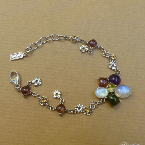 925 Silver Bracelet with Semi-Precious Stones