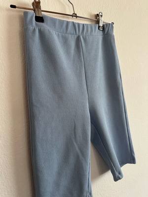 Pink Woman Ribbed Capri Leggings Blue Size S Like New