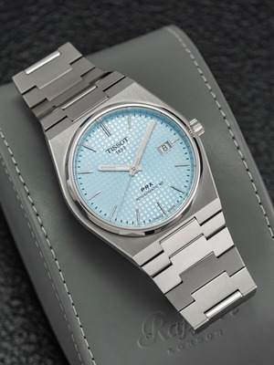 Tissot PRX Powermatic 80 wristwatch, sky blue