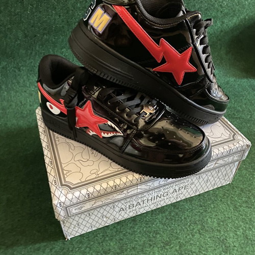Bape Bapesta Low Shark Black Red sneakers new, size 44