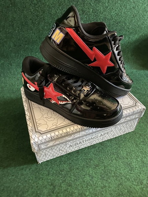 Bape Bapesta Low Shark Black Red sneakers new, size 44
