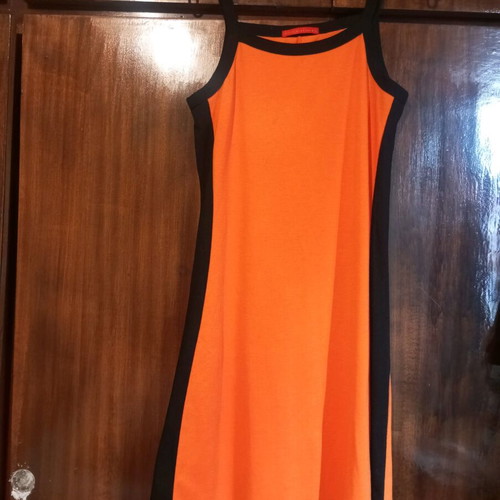 orange and black striped dress Black Cape Sleeve Drapped A-line Chiffon Dress – shopaleena main image 1