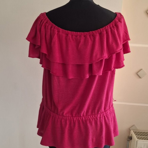 Ralph Lauren blouse like new, dark pink linen and viscose, size XL