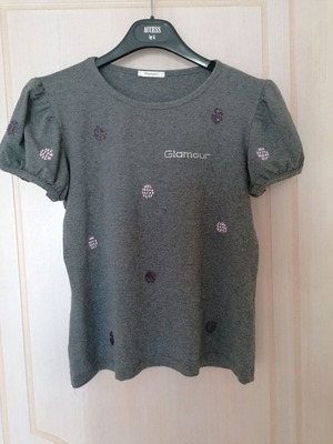Pontoni blouse new, M/L, gray with embroidered details