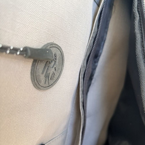 Travel backpack with compartments like new, gray