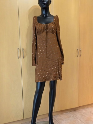 Na-Kd dress brown with white polka dots like new, size M/L