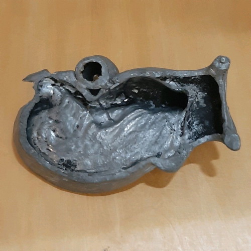 Art Nouveau antique sculpture used, made of pewter