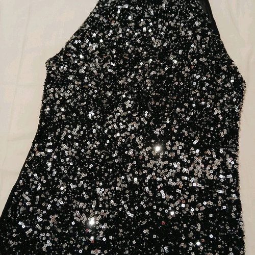 Evening black sleeveless top with sequins and beads new