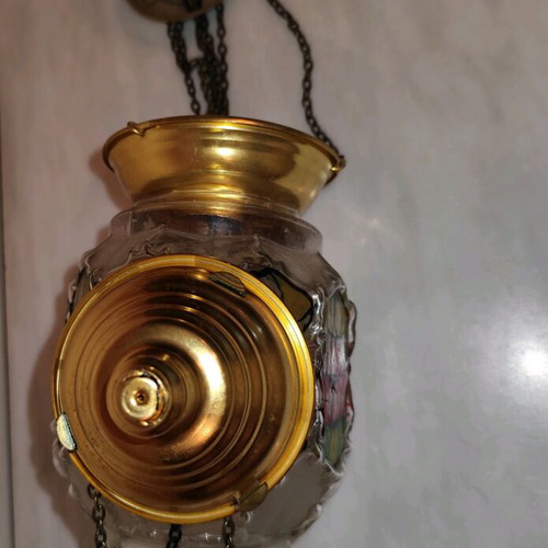 Hanging lamp new with mechanism and fusing glass