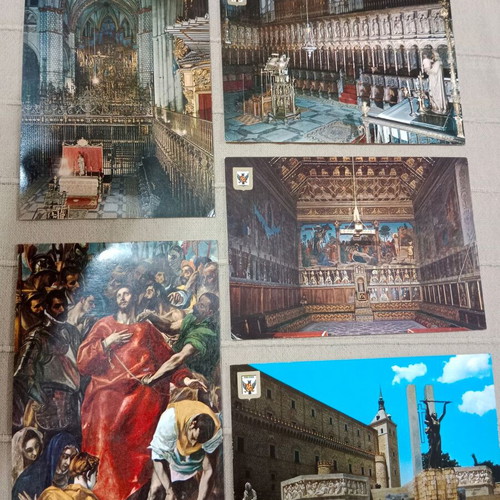 Postcards used, pack of 5 from Toledo Spain