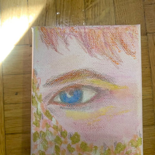 Lover’s Eye Painting καινούργιο, ακρυλικά και ξυλομπογιές σε καμβά 10x8cm